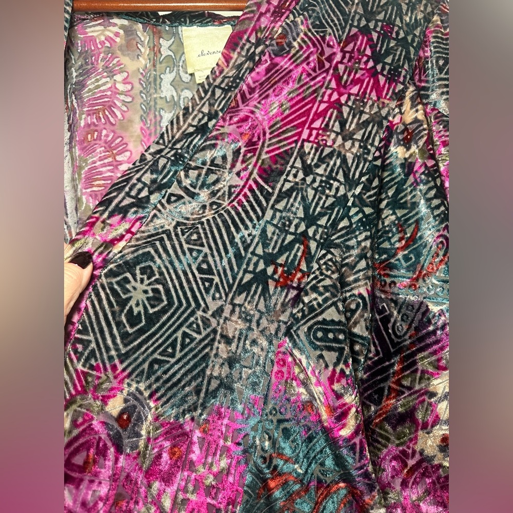 Elevenses Pink and‎ Black Patterned Cardigan - Picture 5 of 6